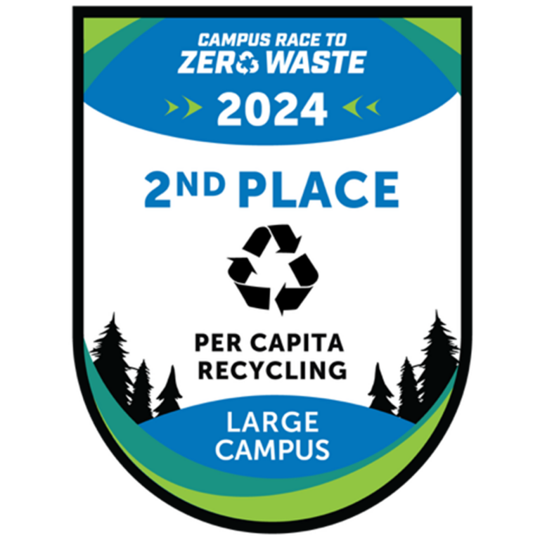Campus Race to Zero Waste 2024 2nd Place Per Capita Recycling badge