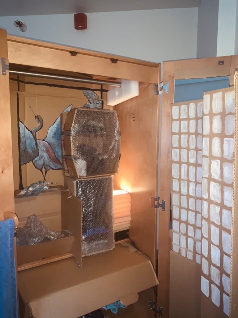 Sierra Horangic's built furniture out of cardboard and other recycled materials