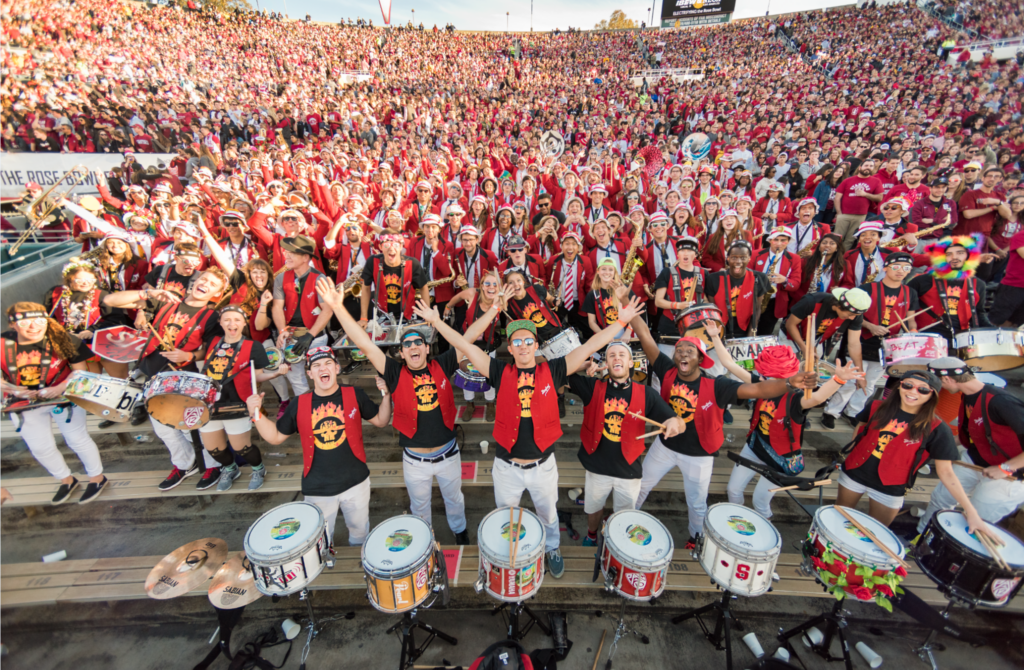 Fans cheering in the stands