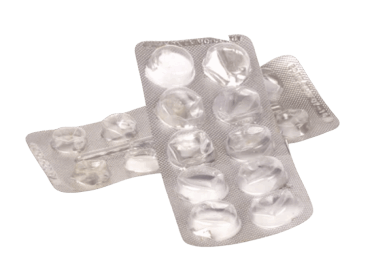 Silver blister packs