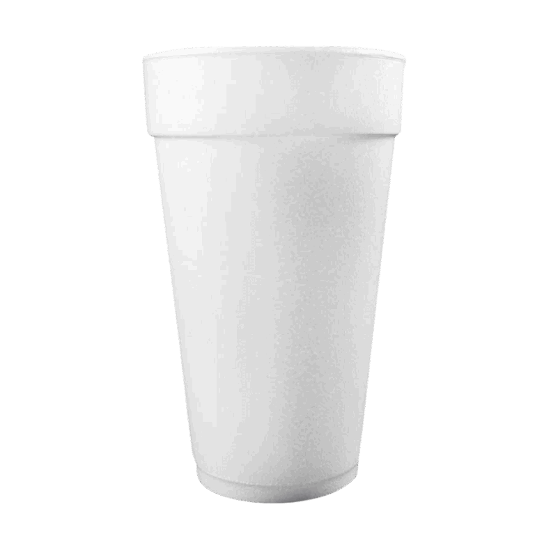 White Styrofoam cup