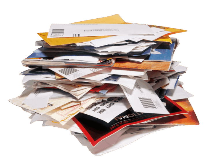 Pile of envelopes and magazines
