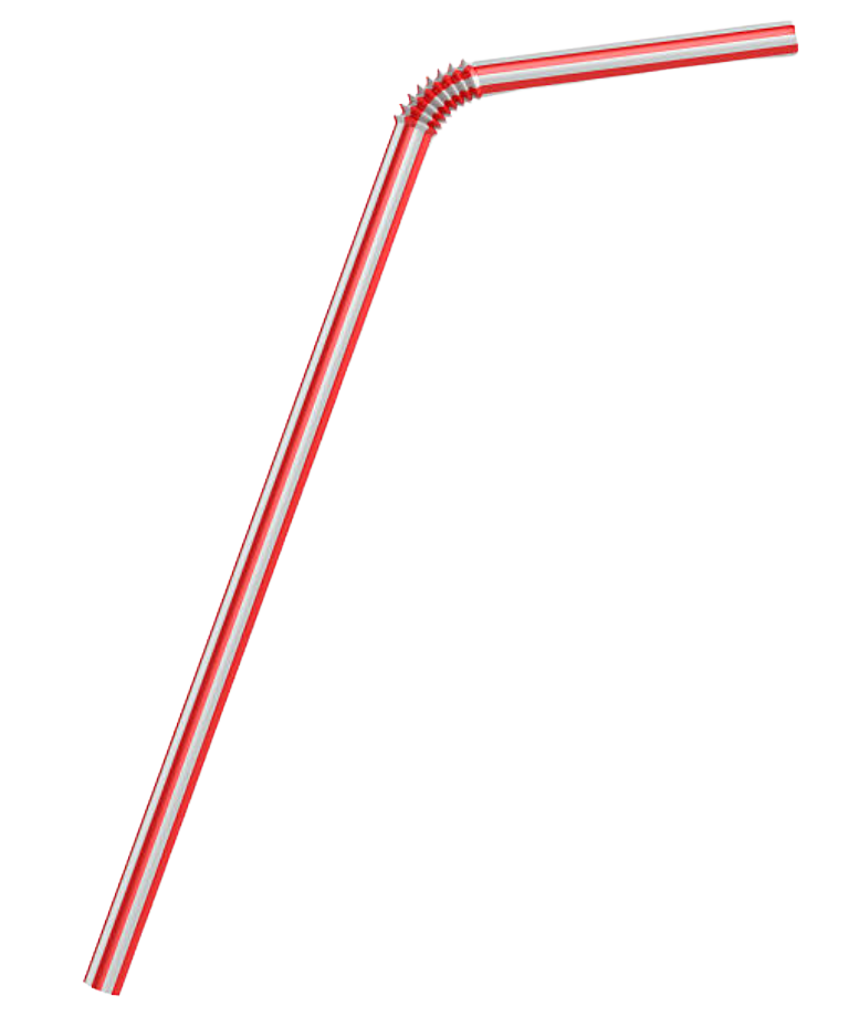 Red plastic straw