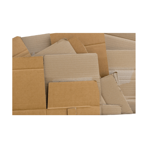 Pieces of flattened cardboard