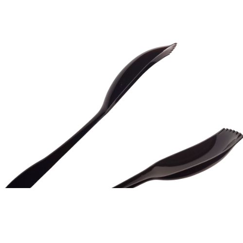 Black plastic serving utensils