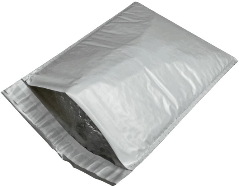 White plastic envelope