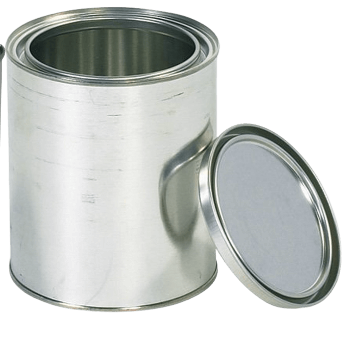 Empty metal paint can
