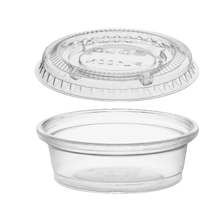 Clear plastic condiment cup