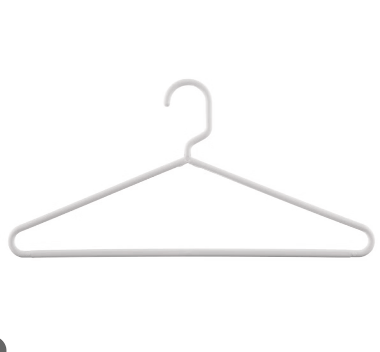 White plastic hanger