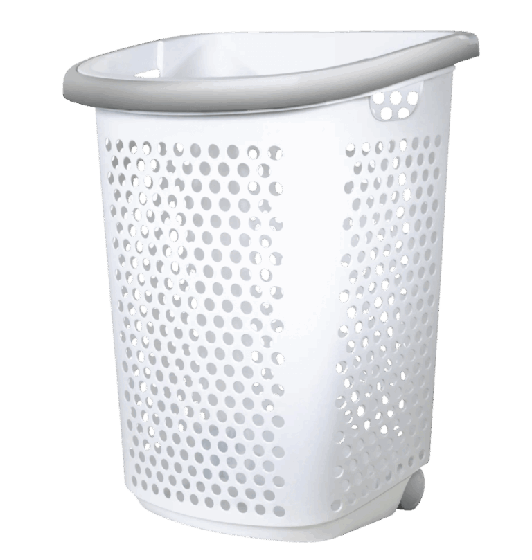 White plastic laundry bucket