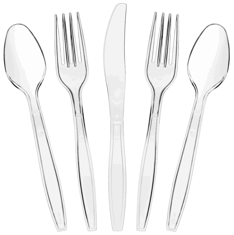 Clear plastic utensils