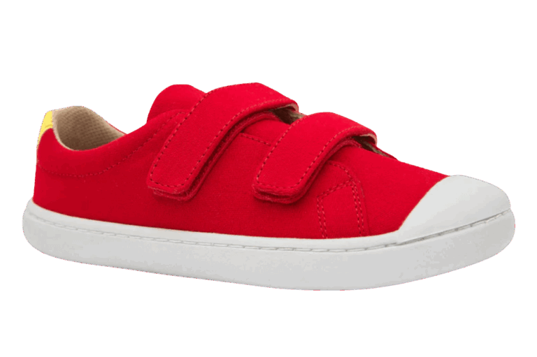 Red shoes with velcro straps