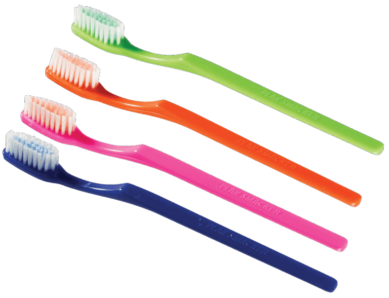 Four colored toothbrushes